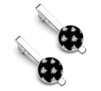 Tiger Face Silhouettes Craft Tie Slide Print Ties Clip Bar Pin Gifts For Men