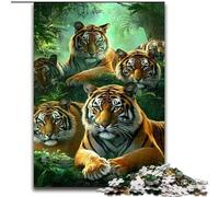 Tiger Family 1000 Piece Jigsaw Puzzles for Teenagers, Pattern Assembly Fun at Home Activities, Birthday Present,Travel Gifts (size 26x38cm)