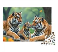 Tiger Family SceneJigsaw Puzzle Animal Non Toxic Couples Logic Training Party Game Best Puzzle Gift 1000 Pieces 70x50cm/1000pcs