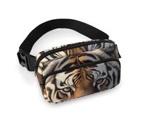 Tiger Fanny Packs with Zipper, Personalized Waist Bags with Multiple Pockets, Adjustable Sling Bag for Travel, Waterproof Belt Bag, Crossbody Bags