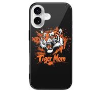 Tiger Fierce Mom Glass Case Compatible with iPhone 16 Plus Pro Max Protective Cover