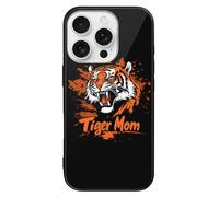 Tiger Fierce Mom Glass Case Compatible with iPhone 16 Plus Pro Max Protective Cover