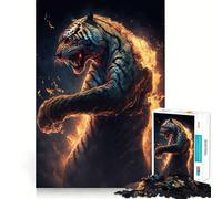 Tiger Fire 1000 Piece Jigsaw Puzzles for Adults Teenagers Thought Toy Leisure Time Accurate Edge Wall Art Decor 38x52cm