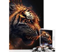 Tiger Fire 1000 Piece Jigsaws for Teenagers Boost Memory Retention Effectively Calming Relaxing Leisure Game (38x26cm)