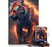 Tiger Fire Hard Jigsaw Puzzle for Adults 1000 Pieces Strengthen Recall Stress Release Premium Edge Fine Art Piece (38x52cm)