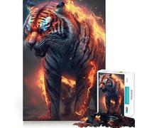Tiger Fire Jigsaw Puzzles 1000 Pieces for Teenagers Think Game Peaceful Time Quality Edge Perfect Present (50x75cm)