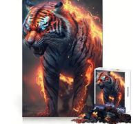 Tiger Fire Jigsaw Puzzles 1000 Pieces for Teenagers Think Game Peaceful Time Quality Edge Perfect Present (50x75cm)