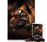 Tiger Fire Jigsaws 1000 Pieces for Adults Brain Challenge Toy Peaceful Time Clear Cut Art Collectible (50x75cm)