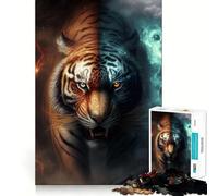 Tiger Fire Teenagers 1000 Piece Jigsaw Puzzle Mind Exercise Toy Group Play Precision Cut Festival Gift (50x75cm)