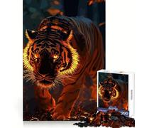 Tiger Fire Teenagers Puzzles 1000 Piece Jigsaws Boost Recall Relax Time Accurate Edge Amazing Present (38x52cm)