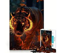Tiger Fire Teenagers Puzzles 1000 Piece Jigsaws Boost Recall Relax Time Accurate Edge Amazing Present (38x52cm)