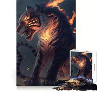 Tiger Fire Teenagers Puzzles 1000 Piece Jigsaws Boost Recall Relax Time Accurate Edge Amazing Present (50x75cm)
