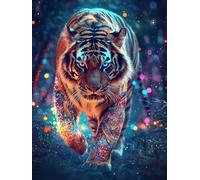 tiger firefly Diamond Painting, 5D Diamond Art Kits Adults, Crystal Art Mosaic Kits for Kids Beginner 20x30cm, DIY Crafts for Adults, Gem Embroidery Canvas Kit for Home Decor woman Gifts s-197