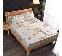 Tiger Fitted Sheet, Cute Cartoon Animals Bed Sheets Single Size, 1 Pillowcase - 30 cm Deep Pocket, Soft Microfiber Patterned Bedding Bedroom Decor - JZ589