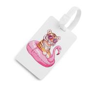 Tiger Flamingos Swimming Ring Luggage Tags for Suitcases Handbag Tag Labels Travel Accessories Privacy Cover ID Label