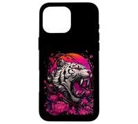 Tiger Floral Japanese Art Illustration Case for iPhone 16 Pro Max
