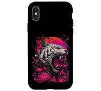 Tiger Floral Japanese Art Illustration Case for iPhone X/XS