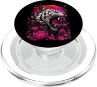 Tiger Floral Japanese Art Illustration PopSockets PopGrip for MagSafe