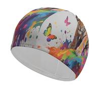 Tiger & Flying Colors Swim Cap High Elasticity Anti Slip Waterproof Comfortable Swim Hat Bathing Cap for Men Women