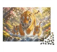 Tiger Forest Stream Jigsaw Puzzle, 1000 Pcs For Adults | 52x38cm Art Admirers, Birthday Gift, Cardboard, Mood Calming, Tight Puzzle Fit