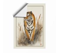 Tiger Forward Gaze Boho Unframed Wall Art Print A2 (59.4×42cm), Wall Decor for Living Room, Bedroom, Office & Home, Art Gift