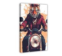 Tiger Fun Eclectic Print Canvas Poster Bedroom Decor Landscape Office Room Decor Gift 08x12inch(20x30cm)
