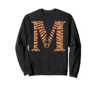 tiger fur animal skin pattern initials letter M monogram art Sweatshirt