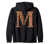 tiger fur animal skin pattern initials letter M monogram art Zip Hoodie
