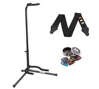 TIGER GAC-SSP Universal Guitar Stand with Guitar Strap and Plectrums