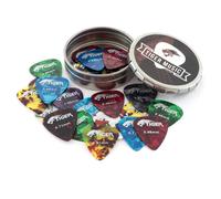 TIGER GAC25 25 Celluloid Guitar Picks / Plectrums and Tin - Varying Ga