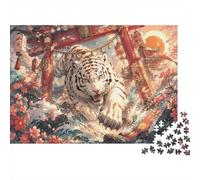 Tiger Gate Flower 1000pcs Mini Puzzle For Adults Challenging | 52x38cm Cardboard Living Room Decor Durable Structure Friend Gift Brain Training