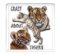 TIGER GIFT COASTER. Crazy About Tigers. Matching Tiger Mug and Keyring Available. Affordable Birthday, Christmas, Anniversary or Celebration Gift. Can Be Personalised