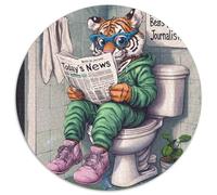 Tiger Go Toilet Jigsaw Puzzles for Adults 1000 1000 Piece Round Jigsaw Puzzle Colorful Home Decor & Interactive Family Game, 67.5x67.5cm