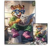 Tiger Go Toilet Jigsaw Puzzles for Adults, 1000 Piece Wooden Puzzles Challenging DIY Brain Teaser for Teenagers 50x75CM/19.68x29.52inch