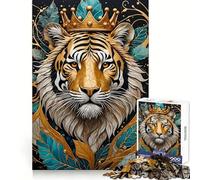 Tiger Golden Kintsugi Jigsaw Puzzles 1000 Piece for Adults Mental Logic Toy Peaceful Fun Firm Cut Cherished Gift (50x75cm)