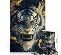 Tiger Golden Mist Teenagers Puzzles 1000 Piece Jigsaws Boost Recall Relax Time Accurate Edge Amazing Present (50x75cm)