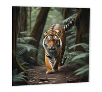 Tiger Greeting Card Tiger in a Jungle Birthday Card 147mm x 147mm