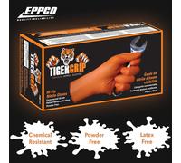 Tiger Grip Orange Nitrile Gloves 100 Large Powder Free Raised Textured Surface