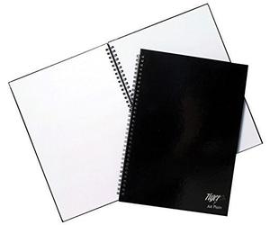 Tiger Hardback A4 Plain 80gsm 60 Sheets Twin Wiro Notebook Sketch Pad