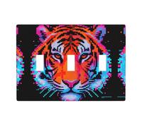 Tiger Head 3 Gang Switch Plate Cover-Unbreakable Polycarbonate Wall Plate, Heat Resistant Toggle Switch Decor for Home