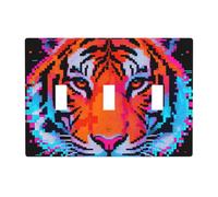 Tiger Head 3 Gang Switch Plate Cover-Unbreakable Polycarbonate Wall Plate, Heat Resistant Toggle Switch Decor for Home