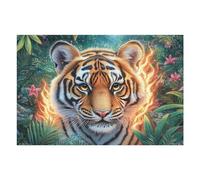 Tiger Head Close-up 1000 Pieces Premium Jigsaw Puzzle Adult Jigsaws Educational Challenge Mental Exercise Wall Art Winter Durable Cardboard 1000 PCS