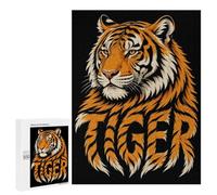 Tiger Head Graphic with Text Jigsaw Puzzle for Adults And Families, 500 PCS, A Creative Way to Unwind after A Busy Day, for Quiet Evenings