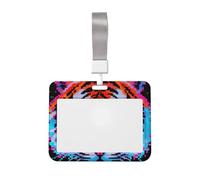 Tiger Head Id Badge Holder with Lanyard-Horizontal Card Protector, Clear Abs Hard Shell for Work Office Events