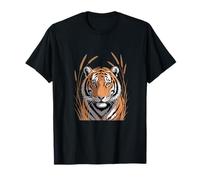 Tiger Head in Grass Jungle Wildlife T-Shirt