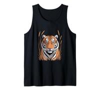 Tiger Head in Grass Jungle Wildlife Tank Top