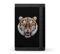 Tiger Head Men's Trifold Wallet with Zipper Minimalist Credit Card Holder Casual Coin Purse Anniversary Birthday Gift