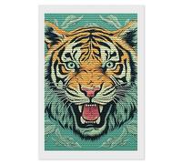 Tiger Head Pattern Diamond Painting Kits for Adults, DIY 5D Diamond Painting Kits for Beginners, Round Full Drill Diamond Dots Paintings, Diamonds Pictures Gem Art for Crafts Home Decor 8"x12"
