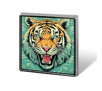 Tiger Head Pattern Lapel Pin Brooches Square Fashion Brooch Pin Cute Button Badges Alloy Button Pins Enamel Pins Metal Pinback for Hat Shirt Clothing Bags
