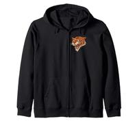 Tiger Head Wildlife Funny Tigers Animal Lovers Zip Hoodie